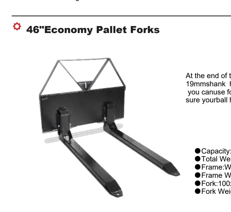 Economy pallet fork attachment with two long metal fork tines
