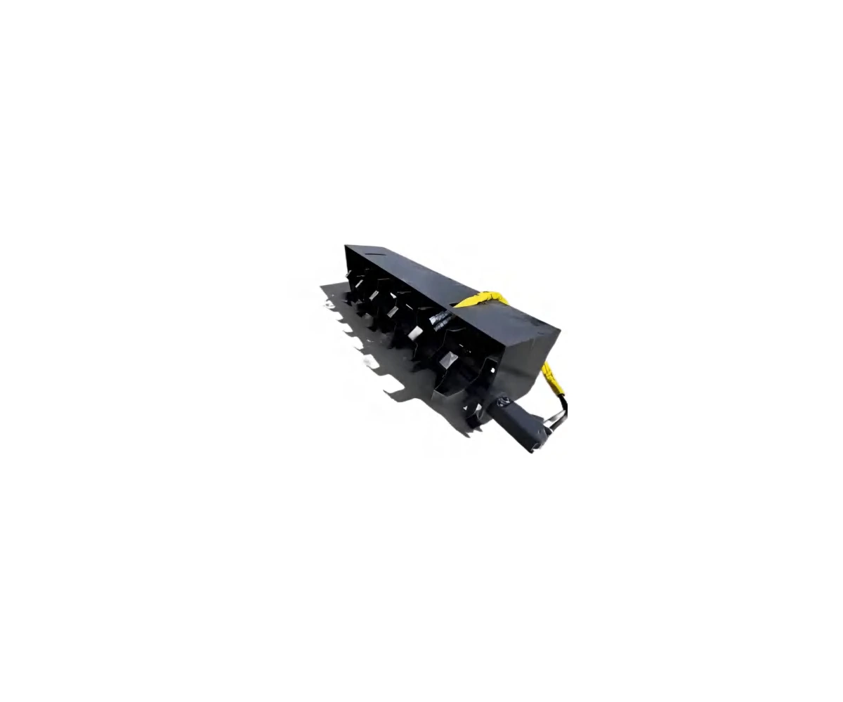 Skid steer garden tiller attachment with enclosed rotating tines