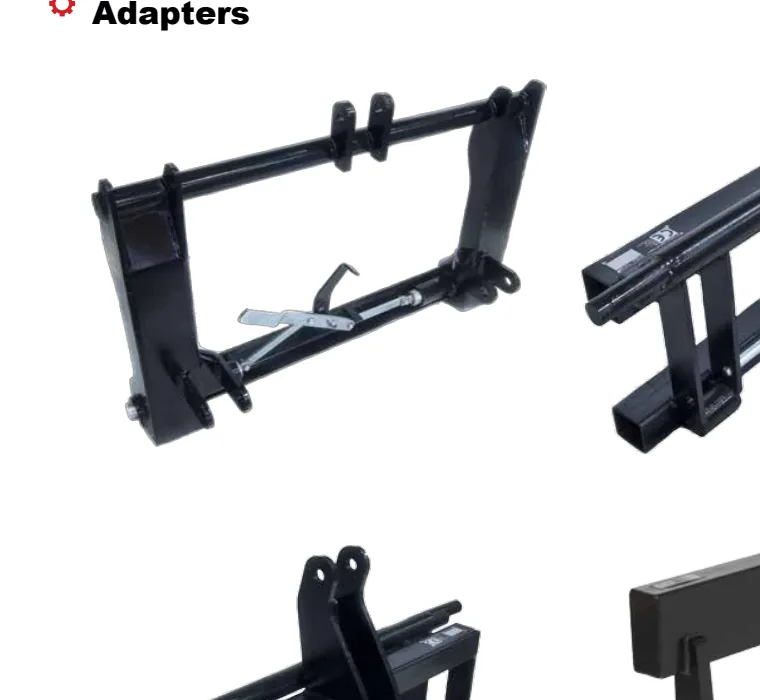 Several loader adapter frames with different mounting connections
