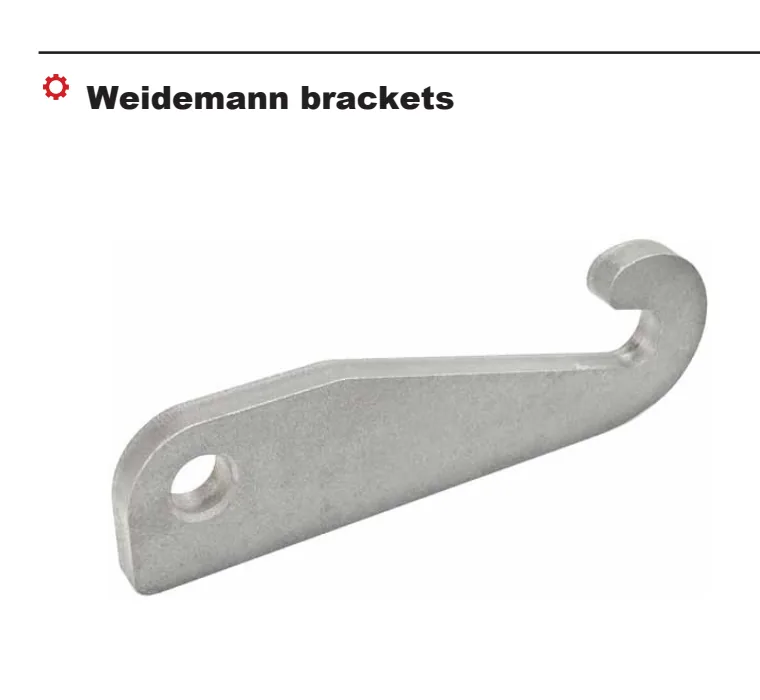 Steel Weidemann brackets mounting connection shown in catalog diagram