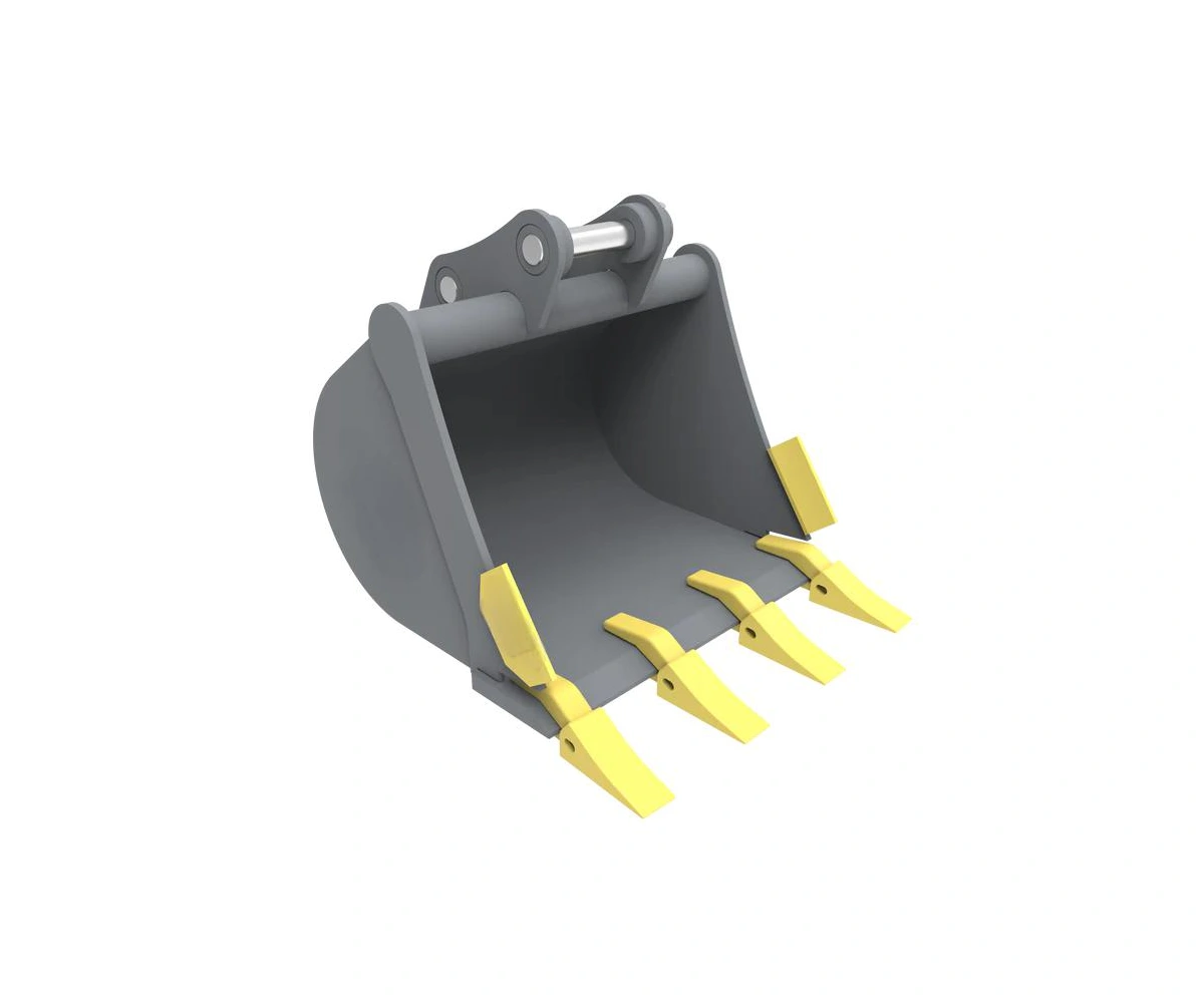 Mini excavator digging bucket with curved steel shell