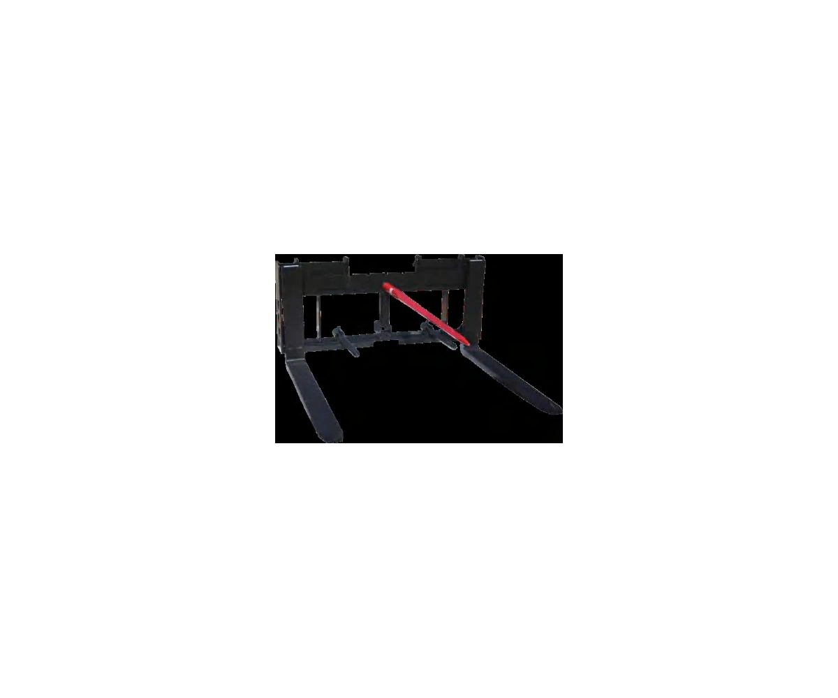 Pallet fork frame fitted with a horizontal hay spear