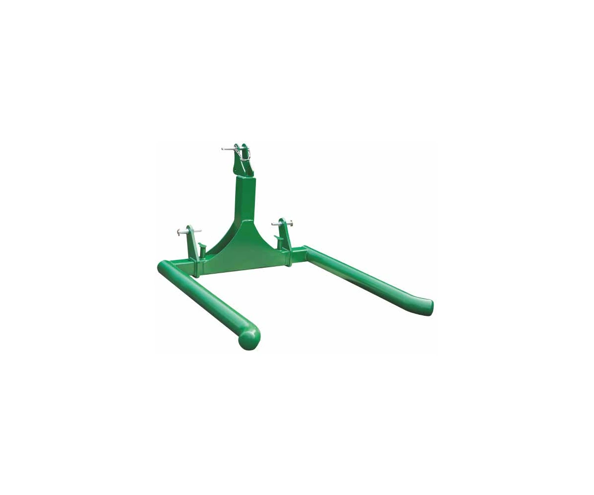 Round bale conveyor attachment with adjustable steel carrying frame