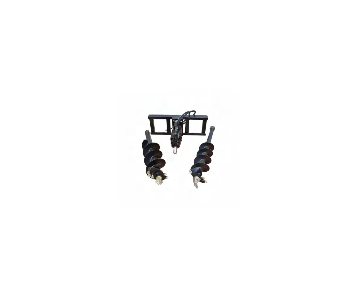 Skid steer auger drive with helical earth drilling bit