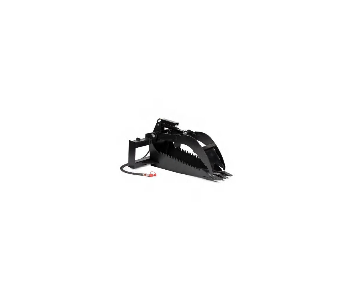 Stump bucket grapple with narrow digging blade and upper claw