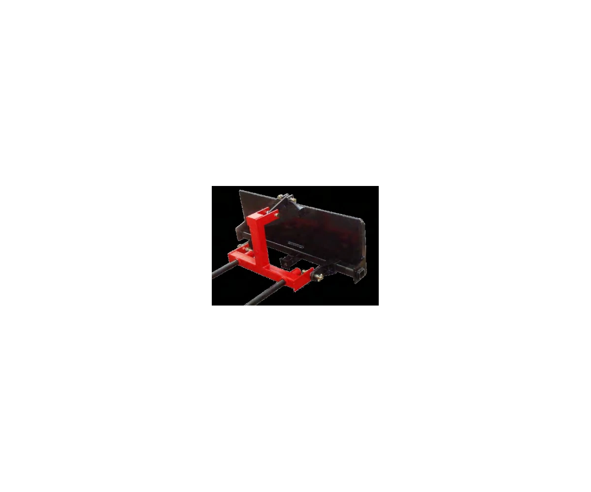 Three point adapter plate with red frame and hitch arms